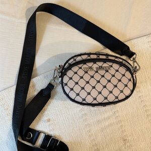 Steve Madden Black and Cream Crossbody Bag